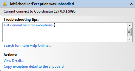 Cluster Connect Exception