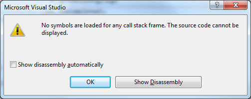 VS 2008 No Symbols Loaded