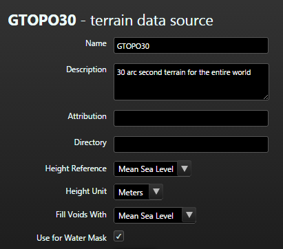 The configured GTOPO30 data source