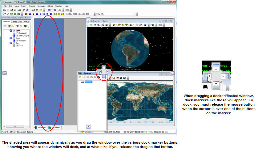 Example of a docked window being dragged.