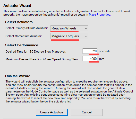 Actuator Wizard