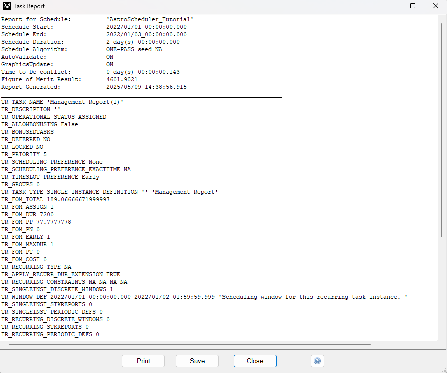 Scheduler Help: Task Reports