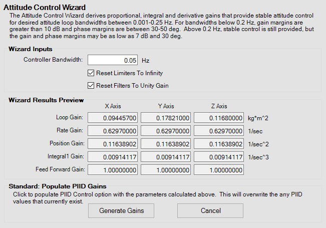Attitude Controller Wizard
