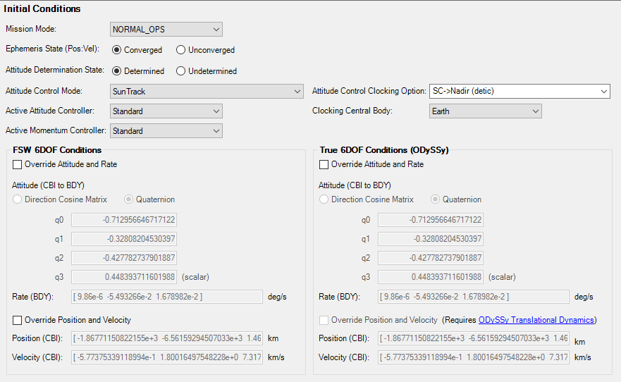 Initial Conditions UI