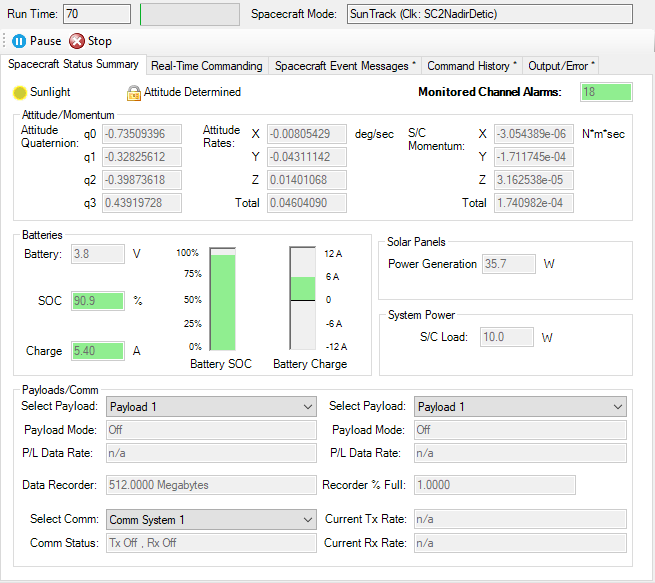 Run Status Window Main UI