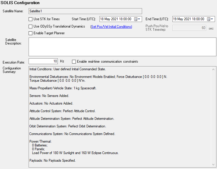 SOLIS Configuration Page Gui