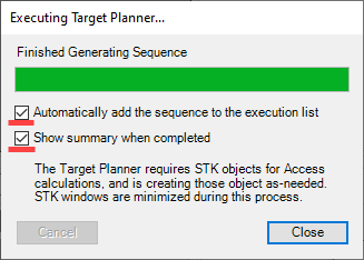Target Planner Execution