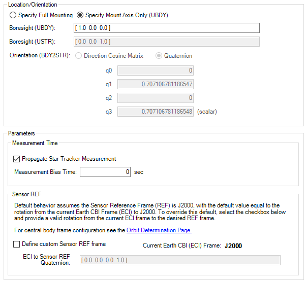 Star Scanner Configuration Sensor Types