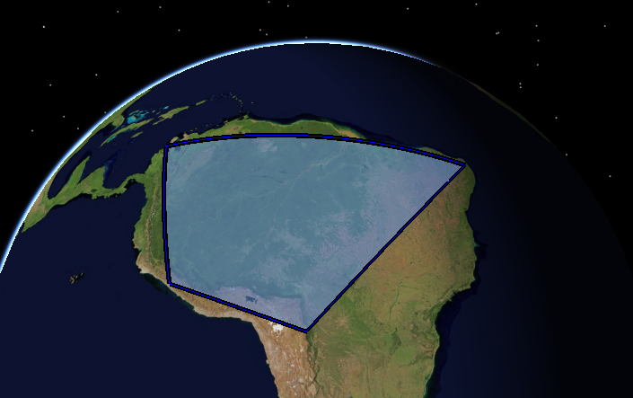 EllipsoidSurfaceRegion in South America