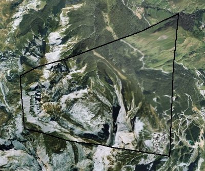 Surface Mesh Trapezoid Rotated with Outline